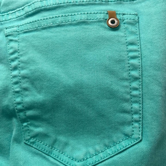 Blue Saks Fifth Avenue Women's Straight Leg Denim Jeans Green‎ Size 29 - Picture 5 of 6